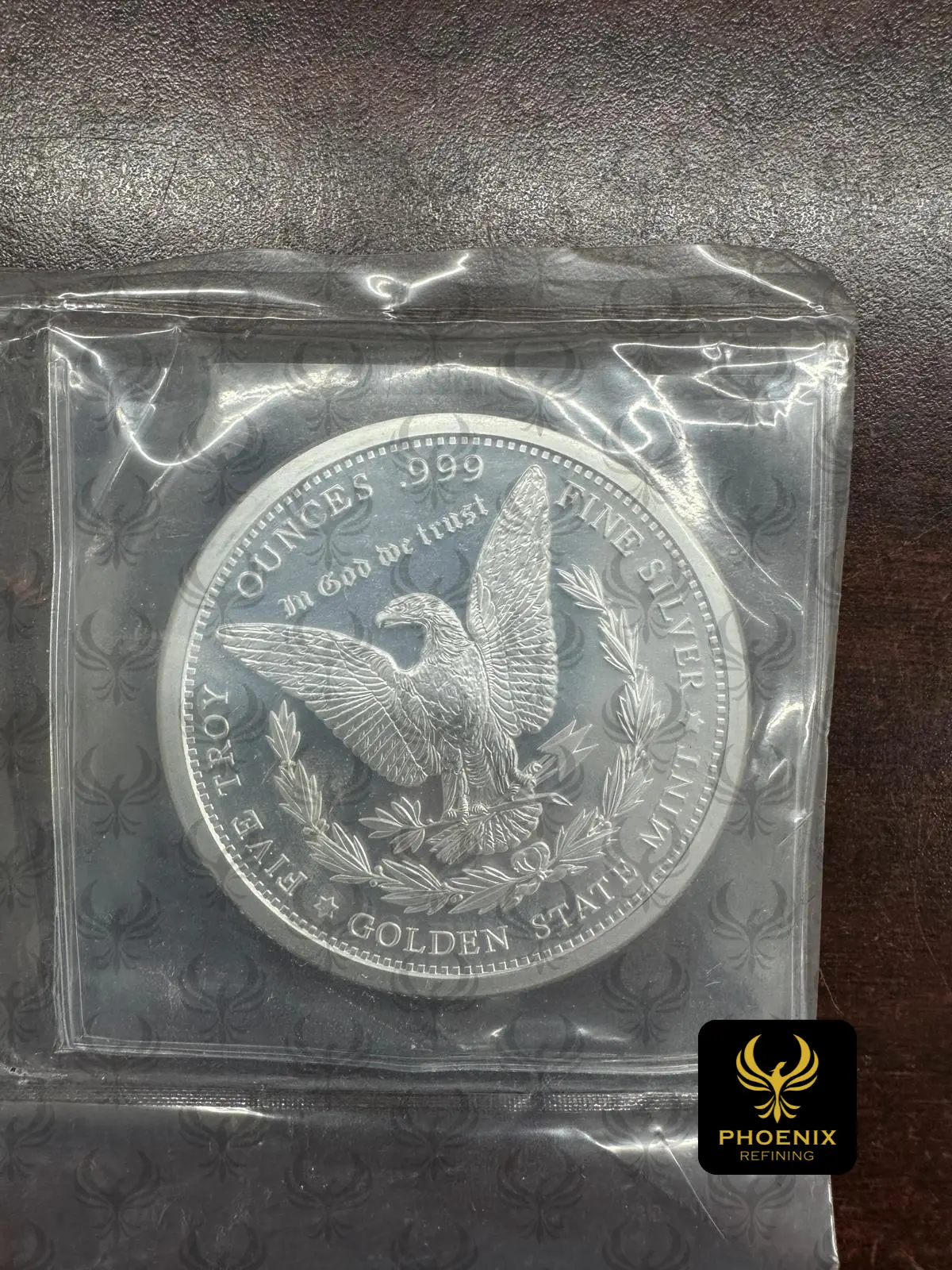 5 oz fine silver coin in a protective capsule