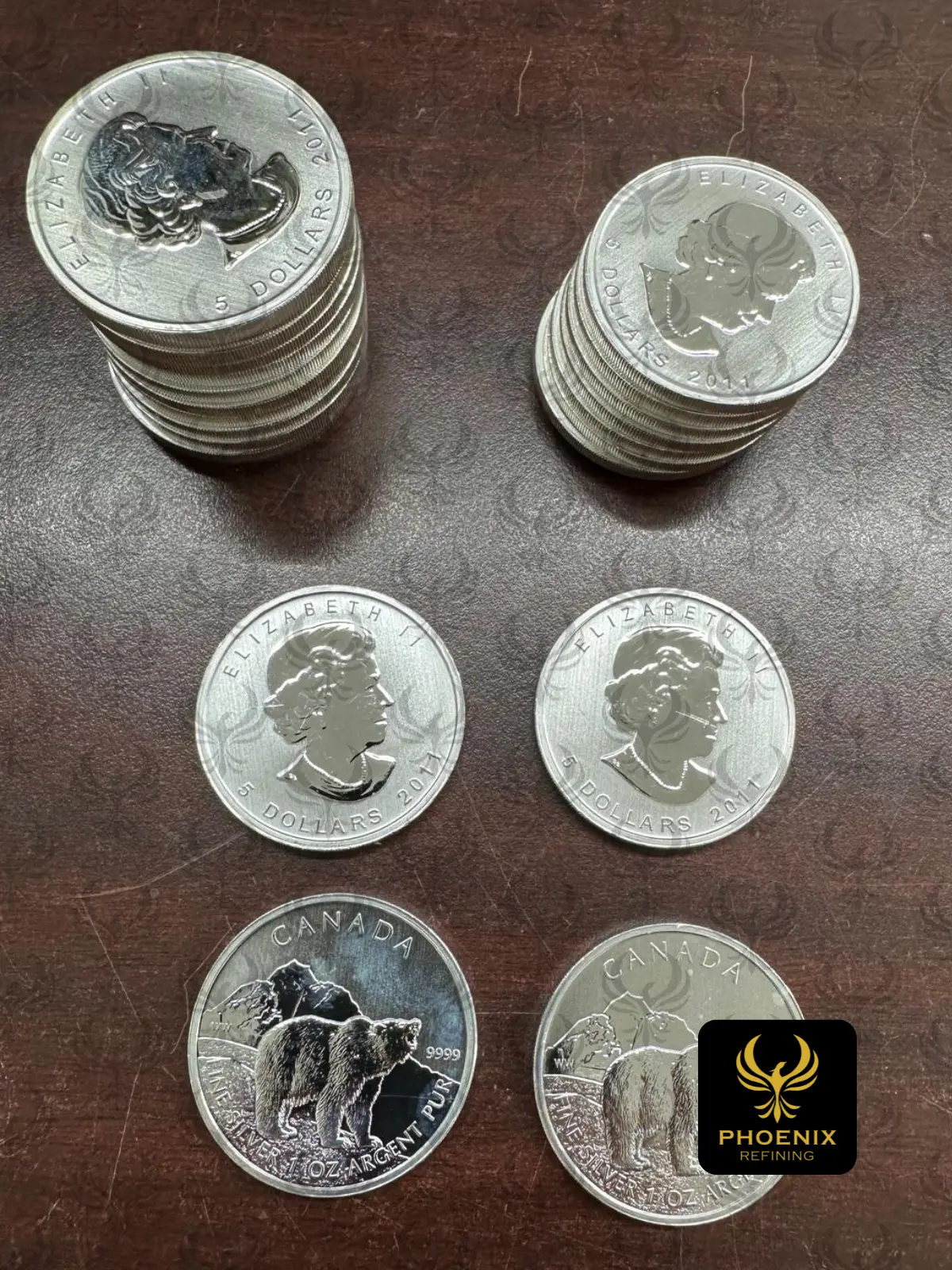 Elizabeth II fine silver dollar coins