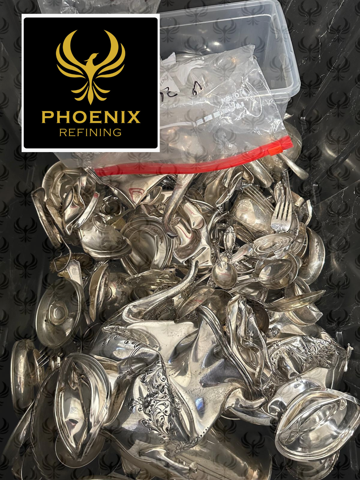 Bag of scrap silver flatware