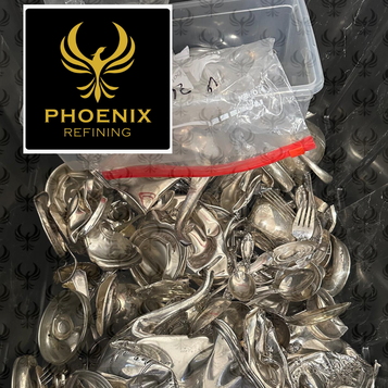Bag of scrap silver flatware