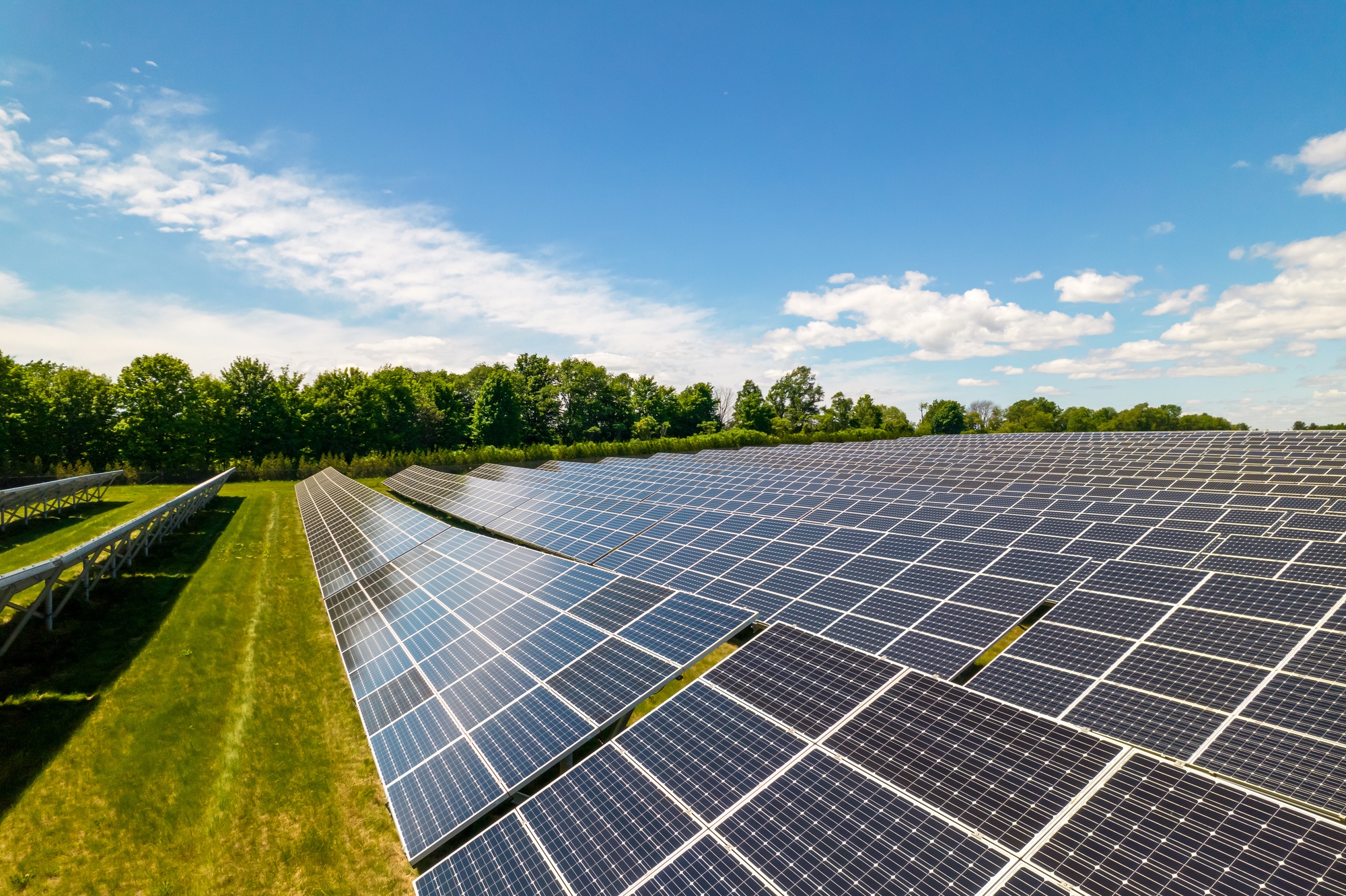 Solar Panels in a sunny field